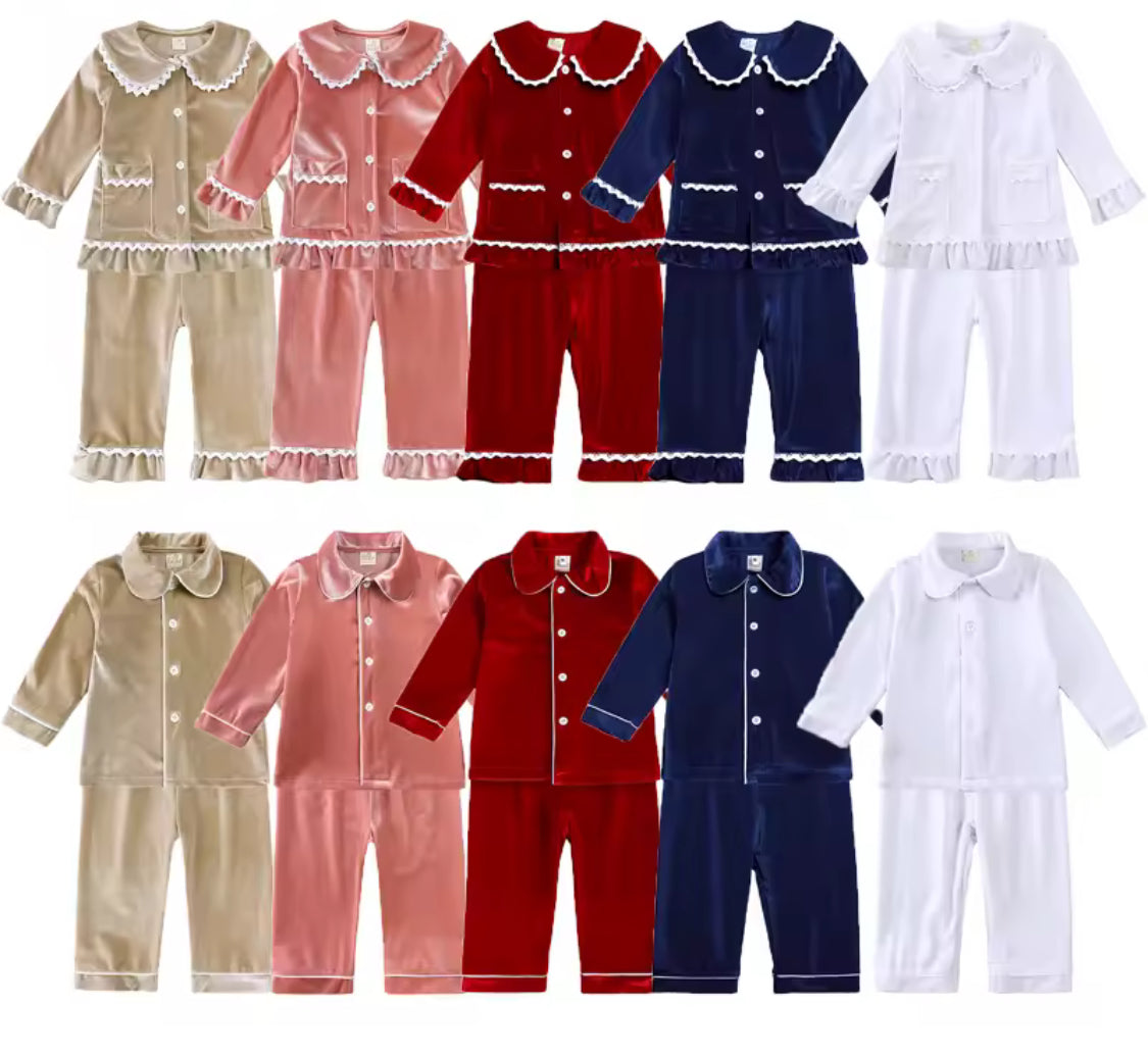 Personalised velvet pyjamas