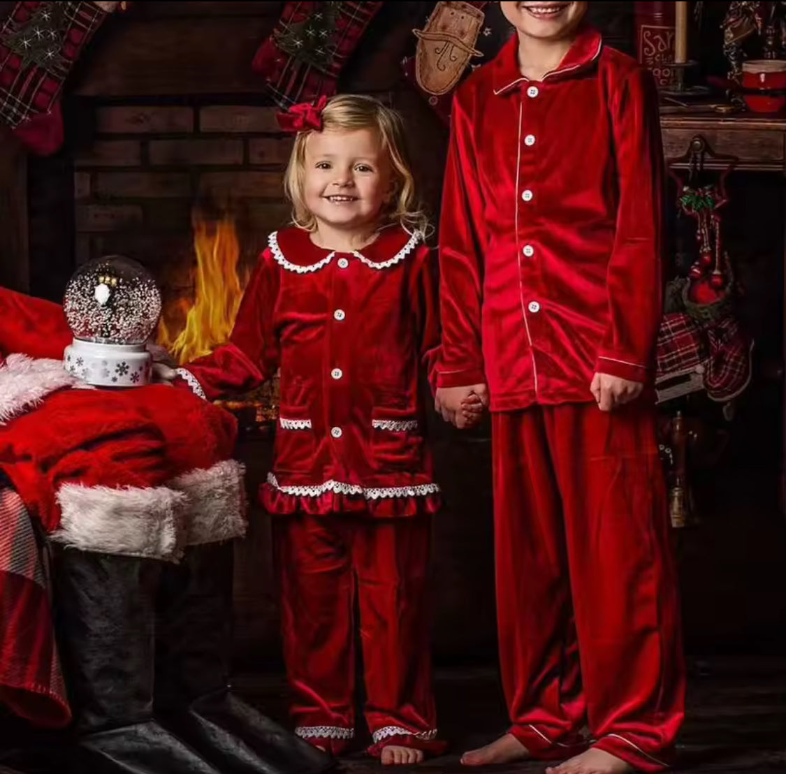 Personalised velvet pyjamas