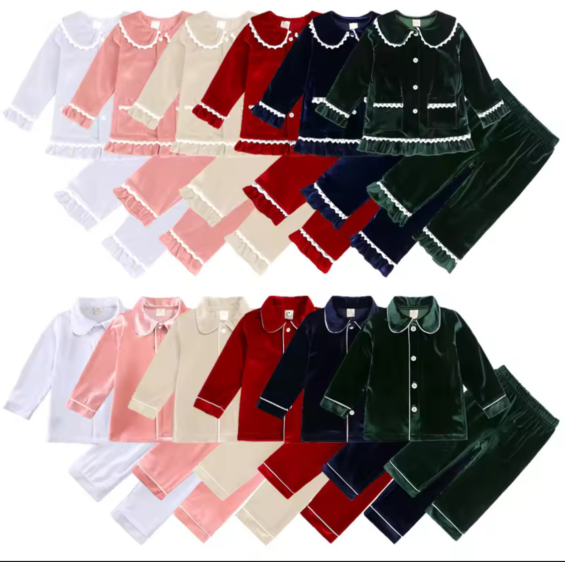 Personalised velvet pyjamas