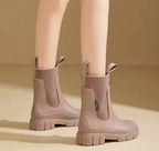 Women's Rain Boots Mid-Calf Outerwear Waterproof Anti-Slip Rubber Shoes