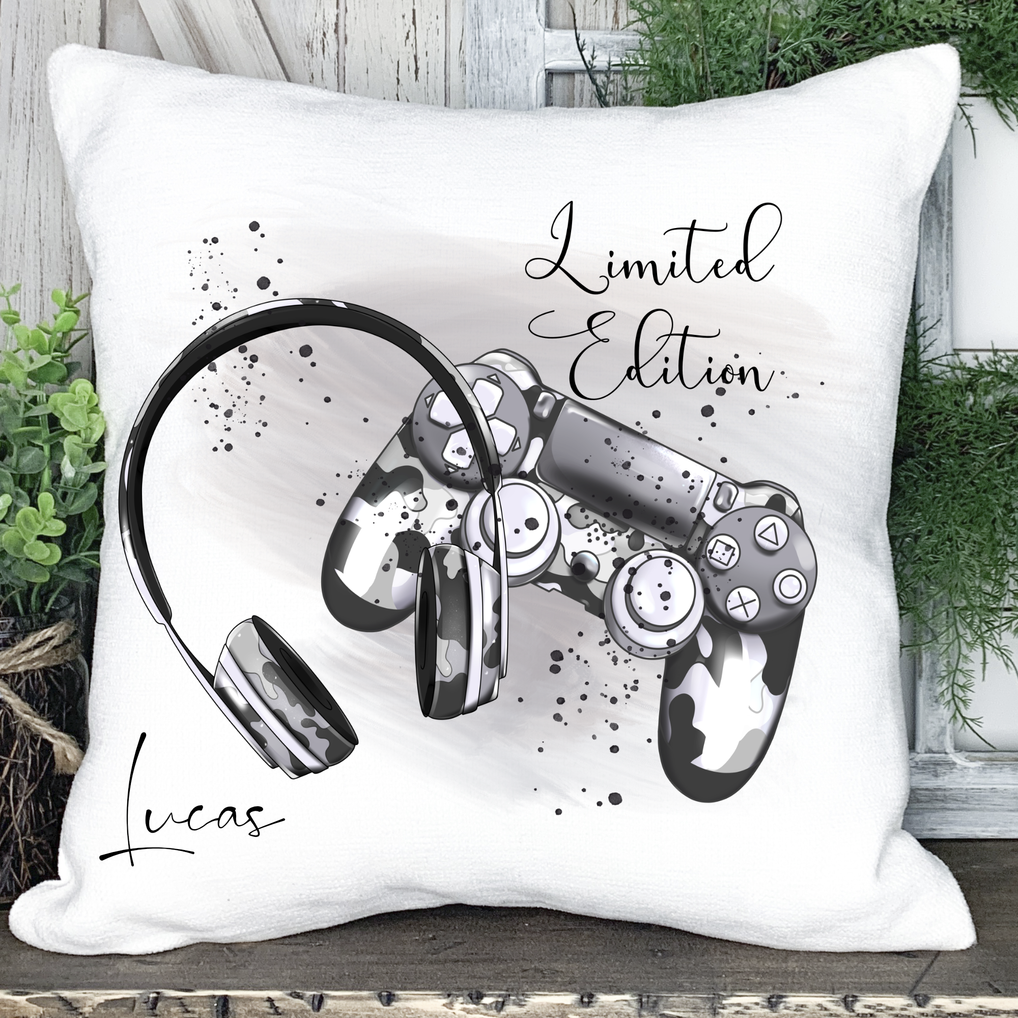 Personalised Limited edition gamer 40cm cushion