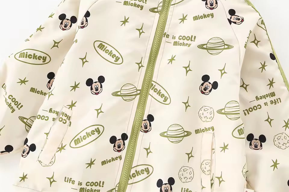 Sage green mouse reversible wind jacket