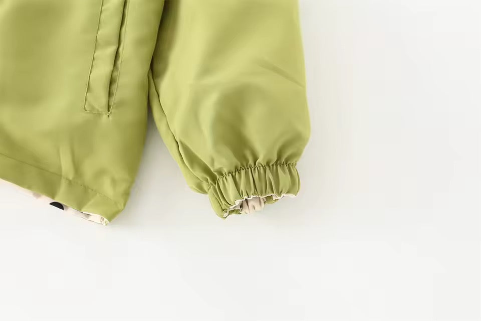 Sage green mouse reversible wind jacket