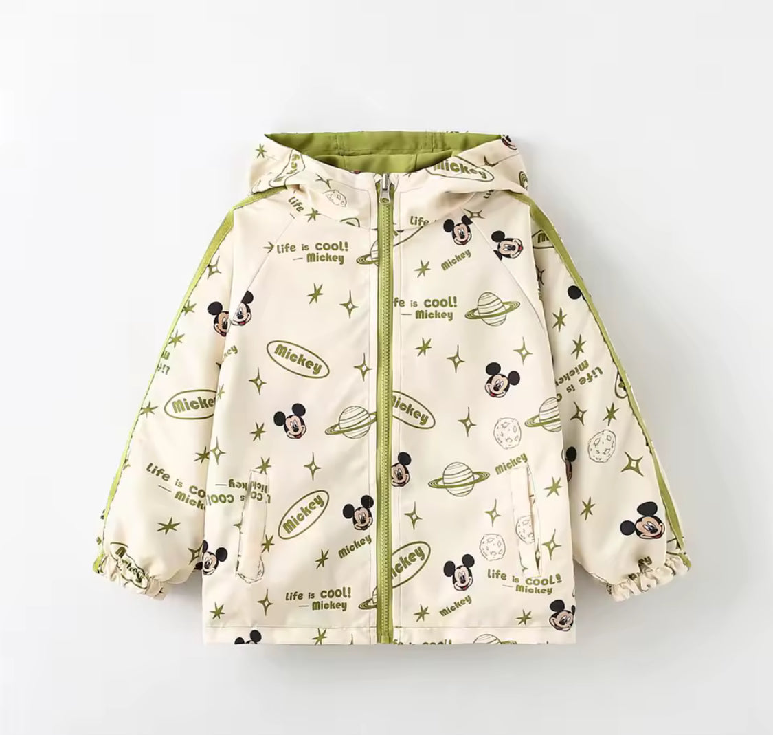 Sage green mouse reversible wind jacket