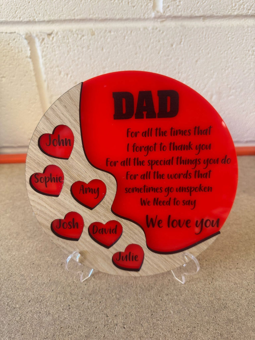 Personalised male plaque
