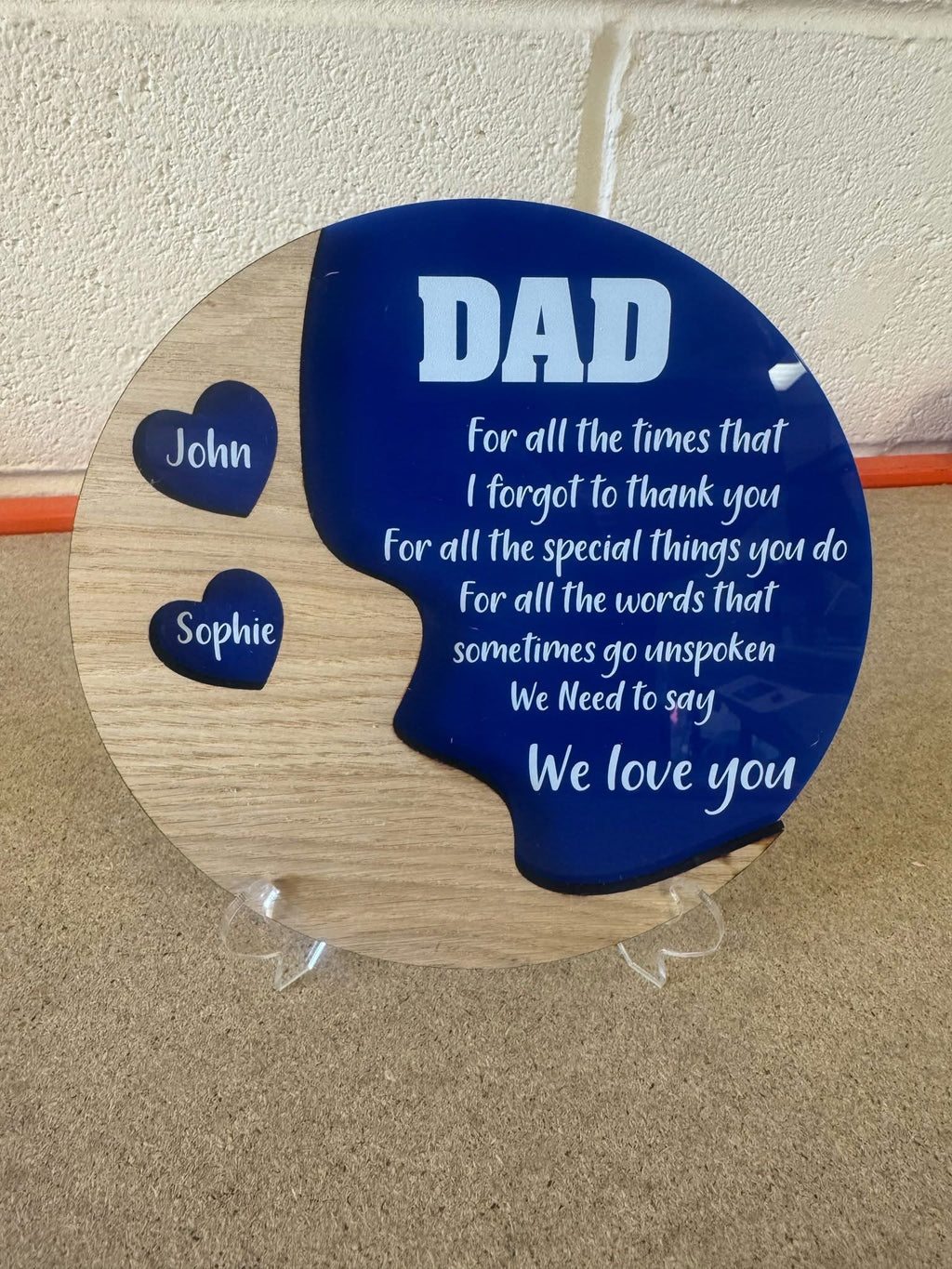 Personalised male plaque