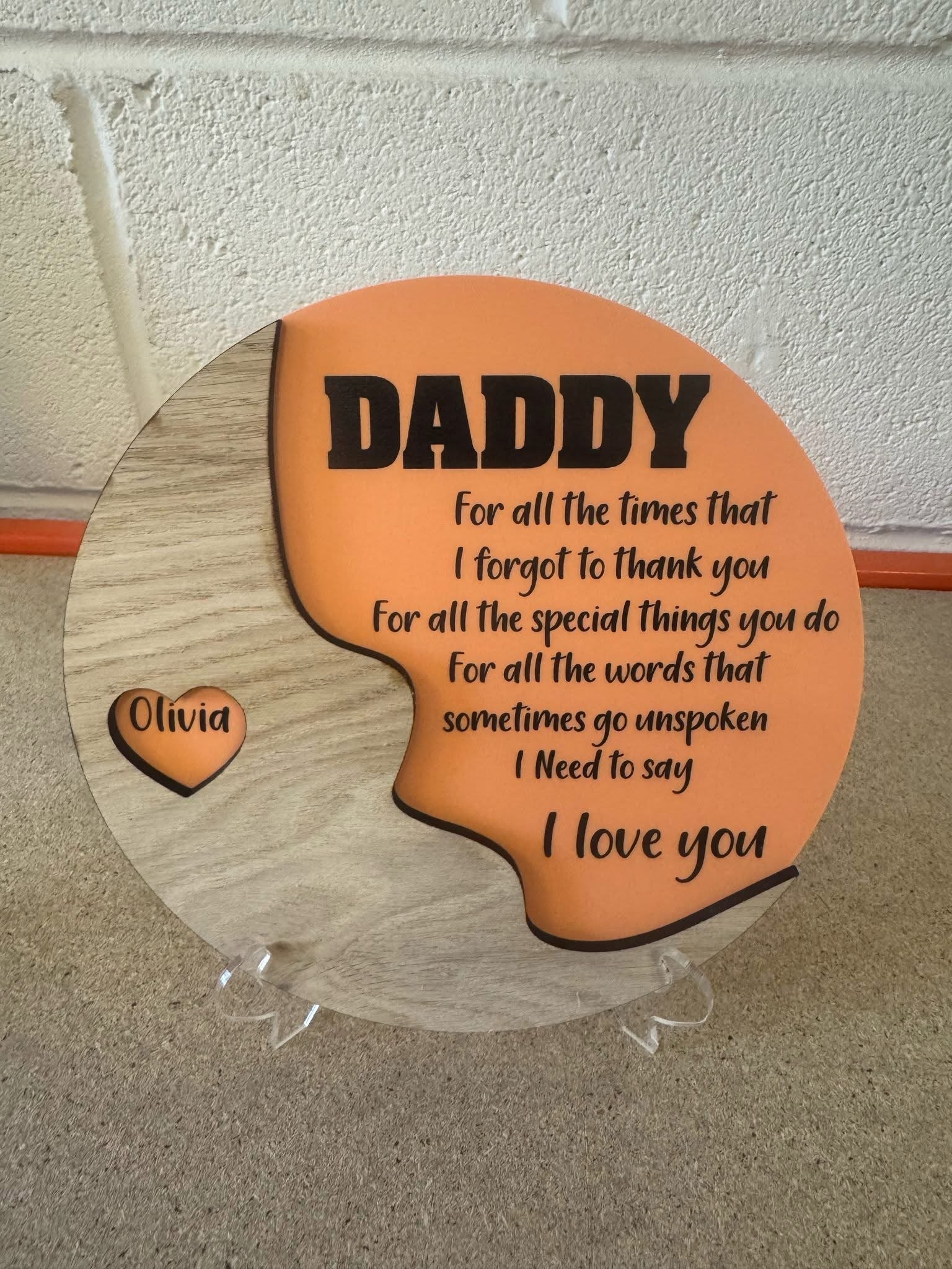 Personalised male plaque