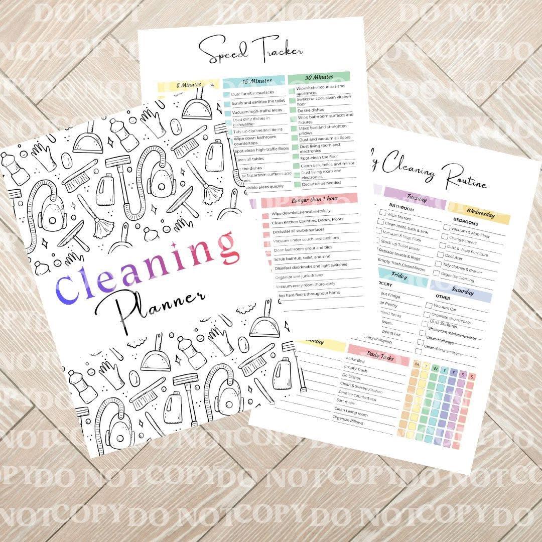 Cleaning planner book