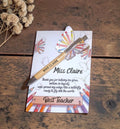 Engraved teachers pen and card