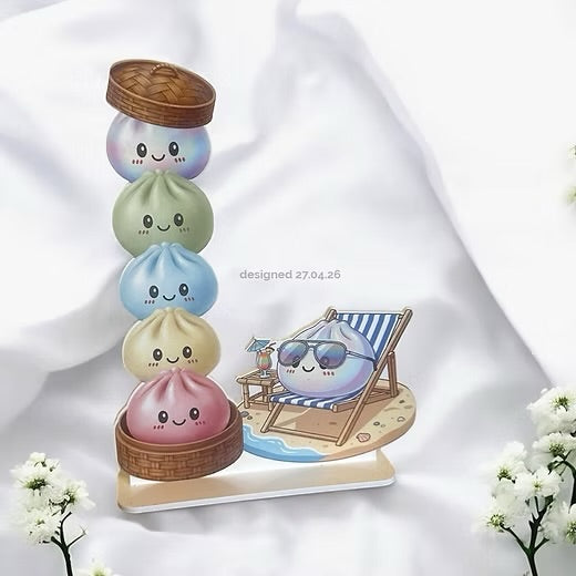 Acrylic printed and personalised dumpling scrunchie holder