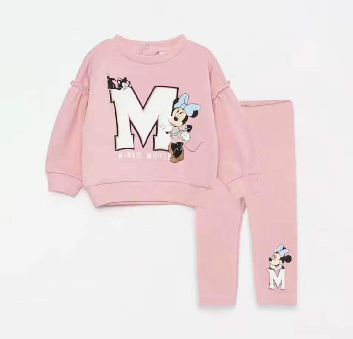 Infant pink leggings mouse outfit