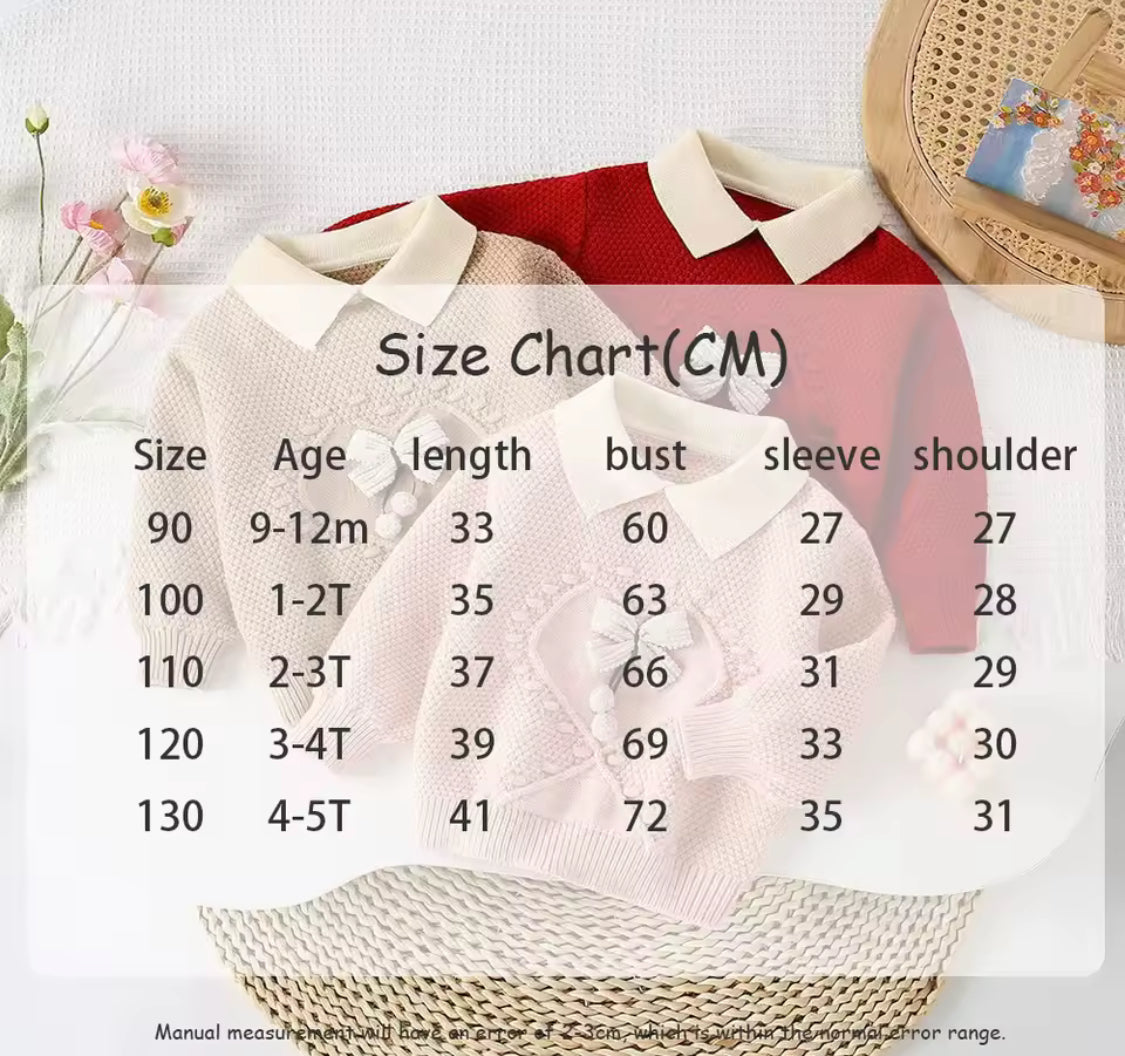 Knitted bow jumper and skirt sets