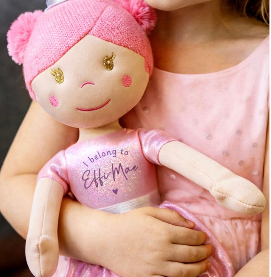 I belong to child’s rag doll personalised