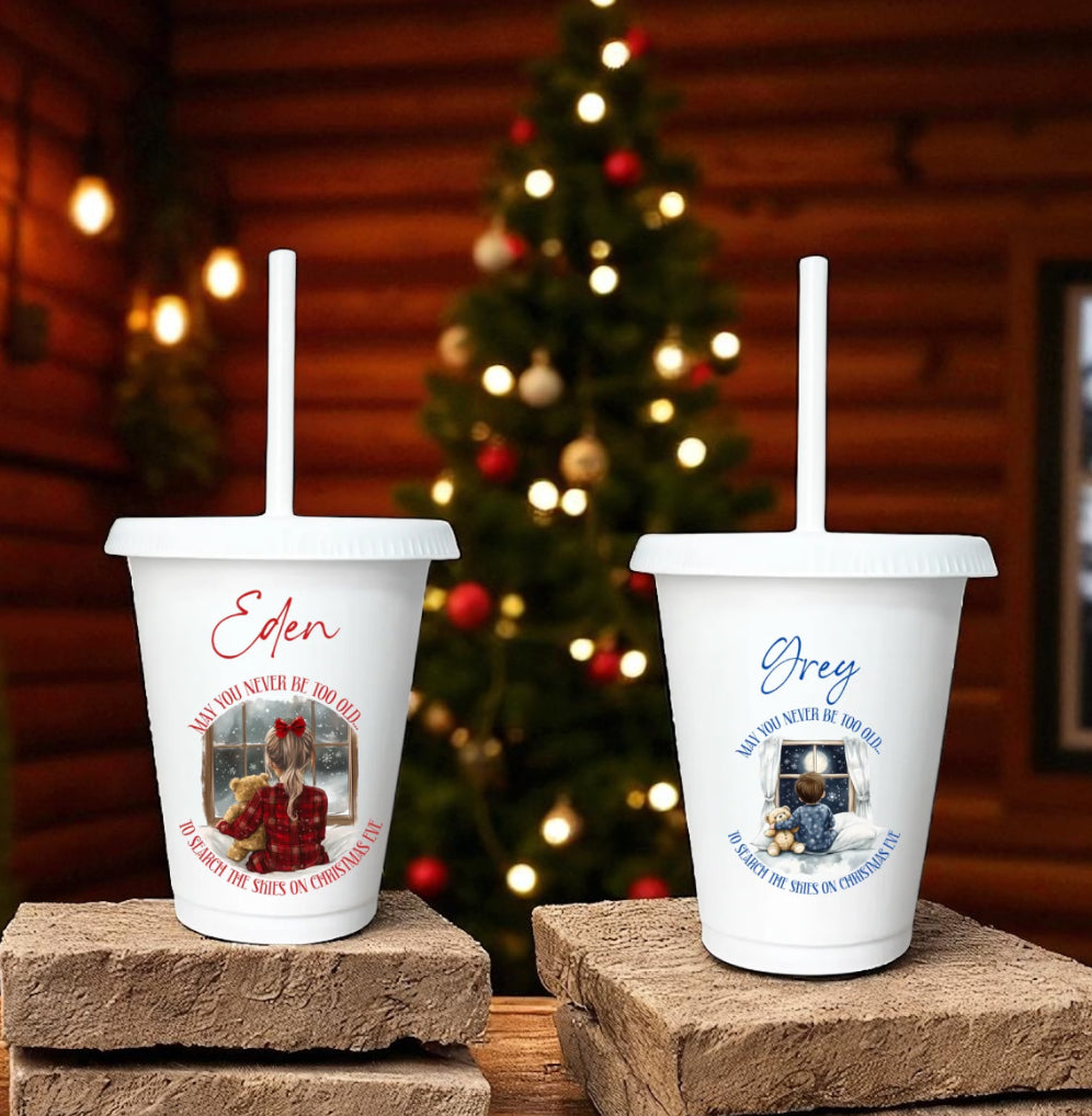 Never to old to search Christmas skies 16oz cold cup