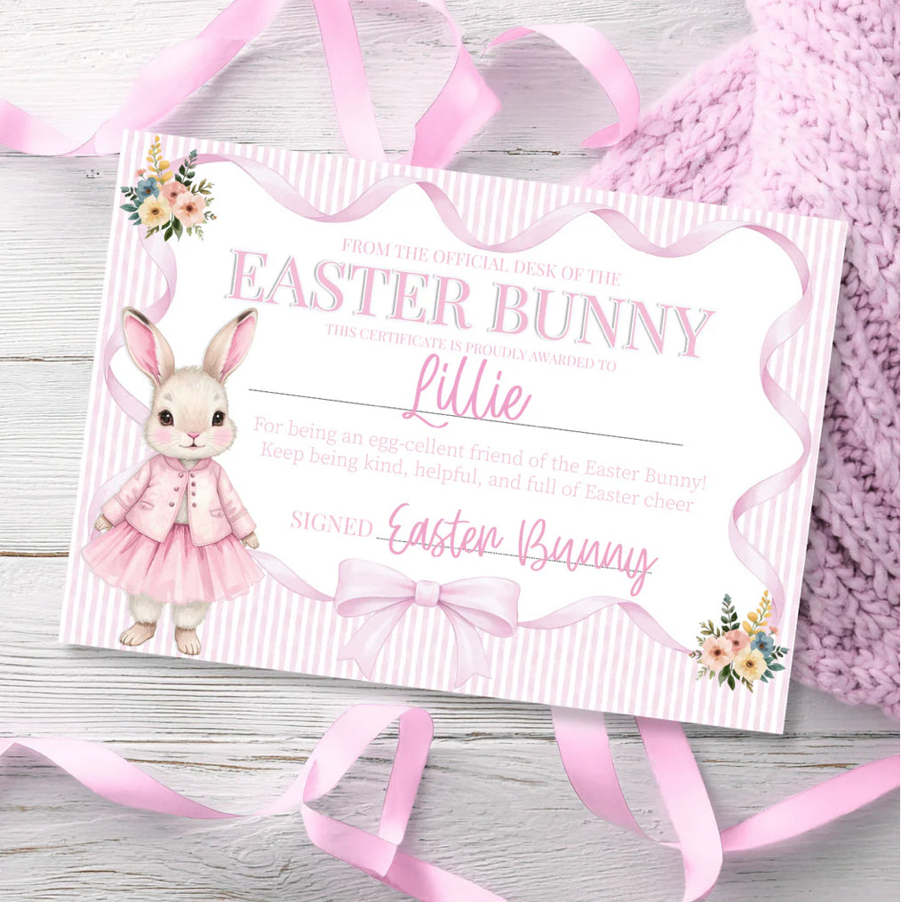 Easter bunny certificate