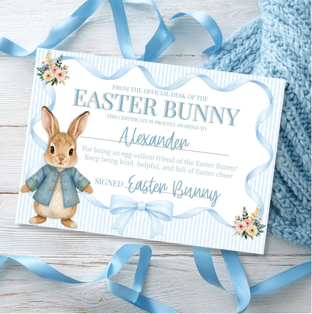 Easter bunny certificate
