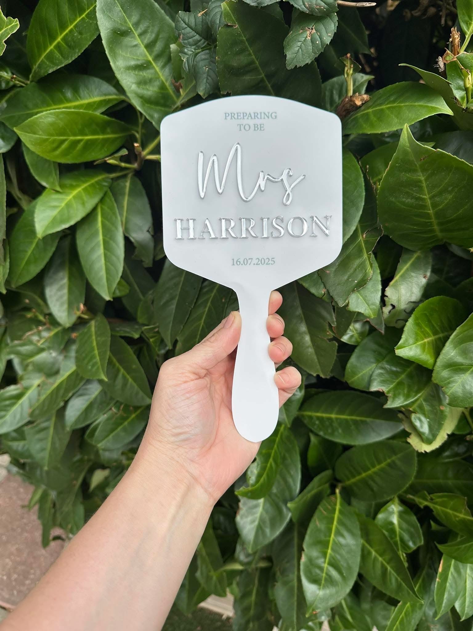 Personalised Wedding Hand Held Mirror