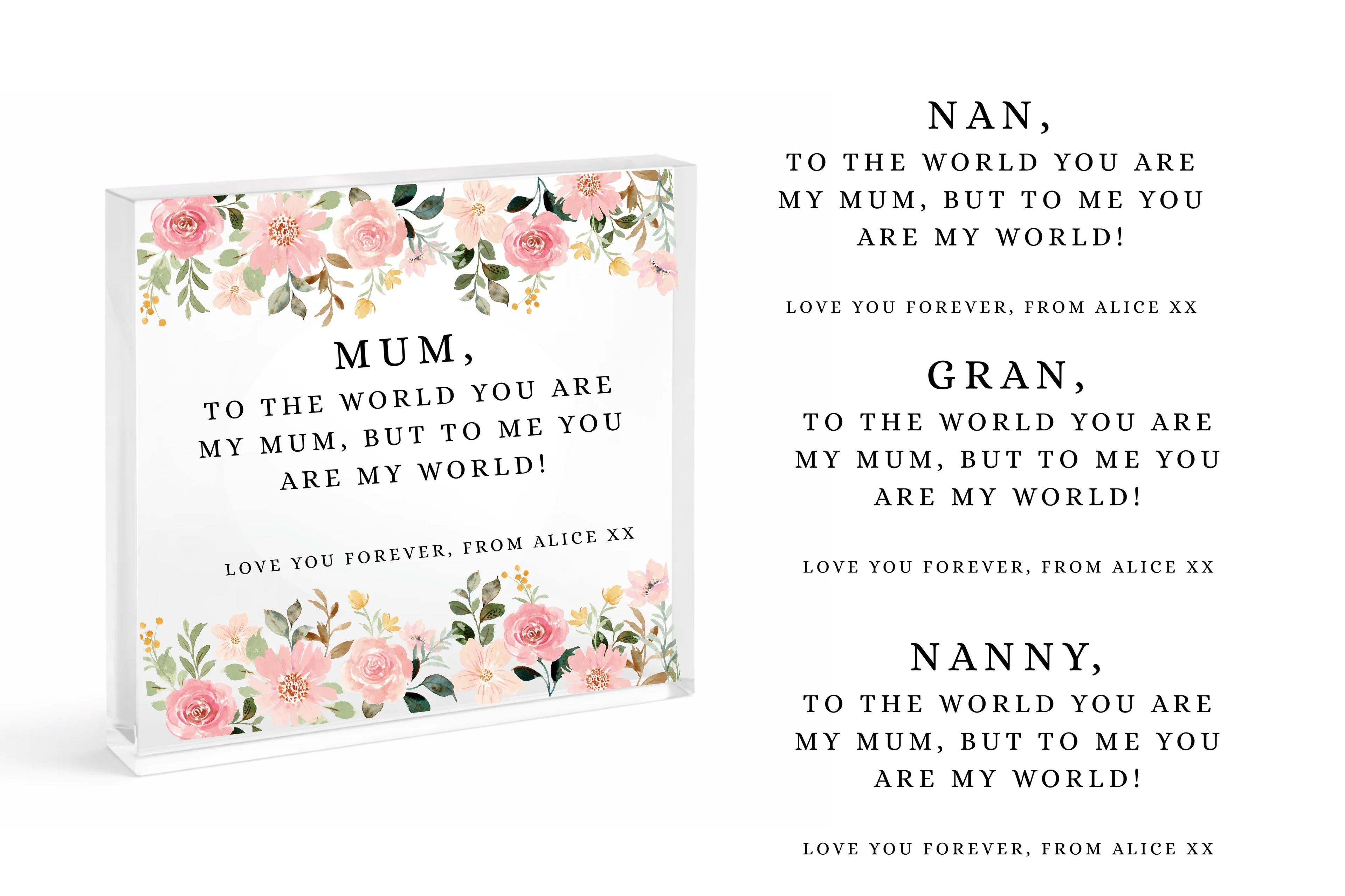 You are my world acrylic block