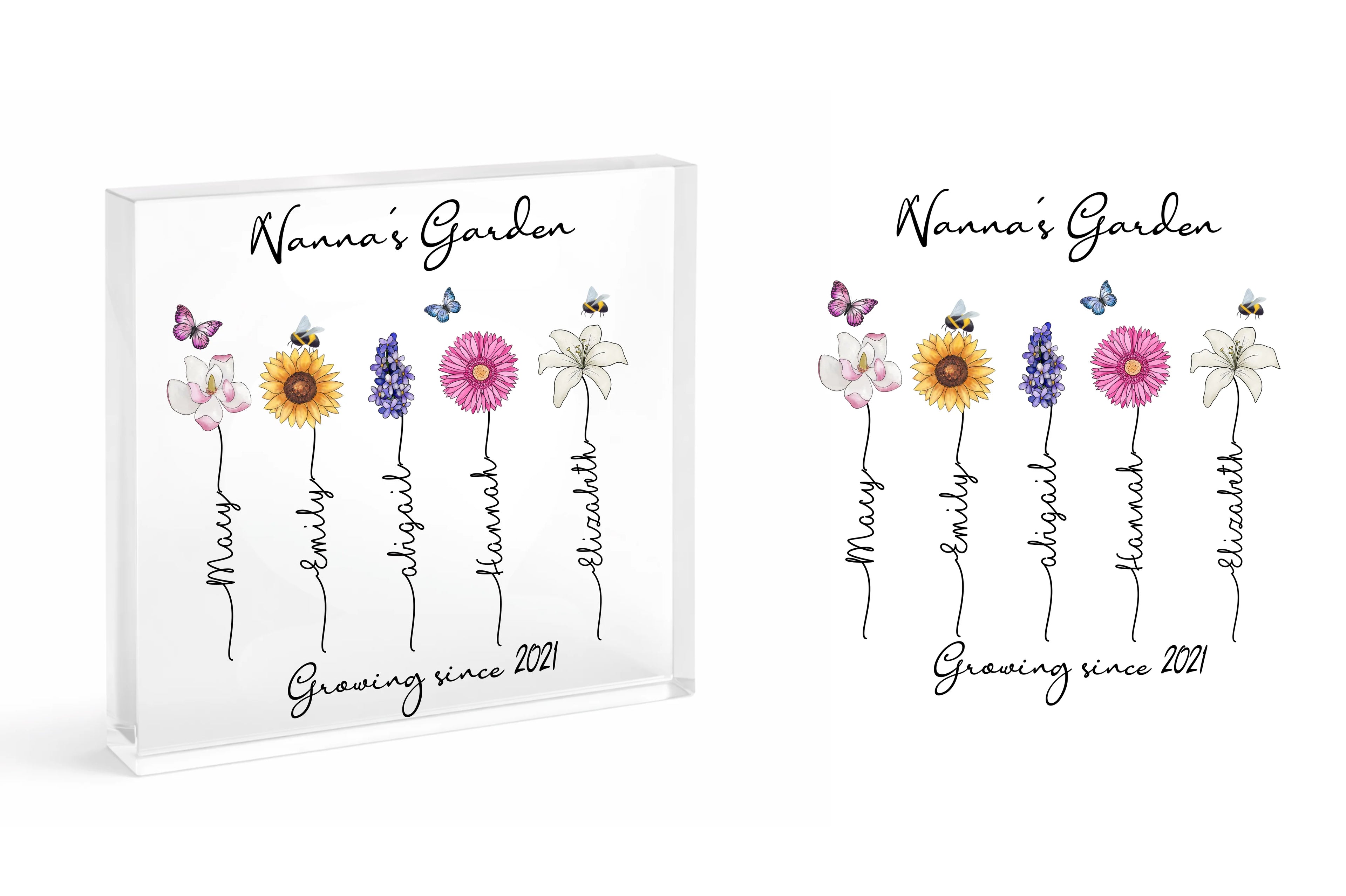 Personalised garden acrylic block