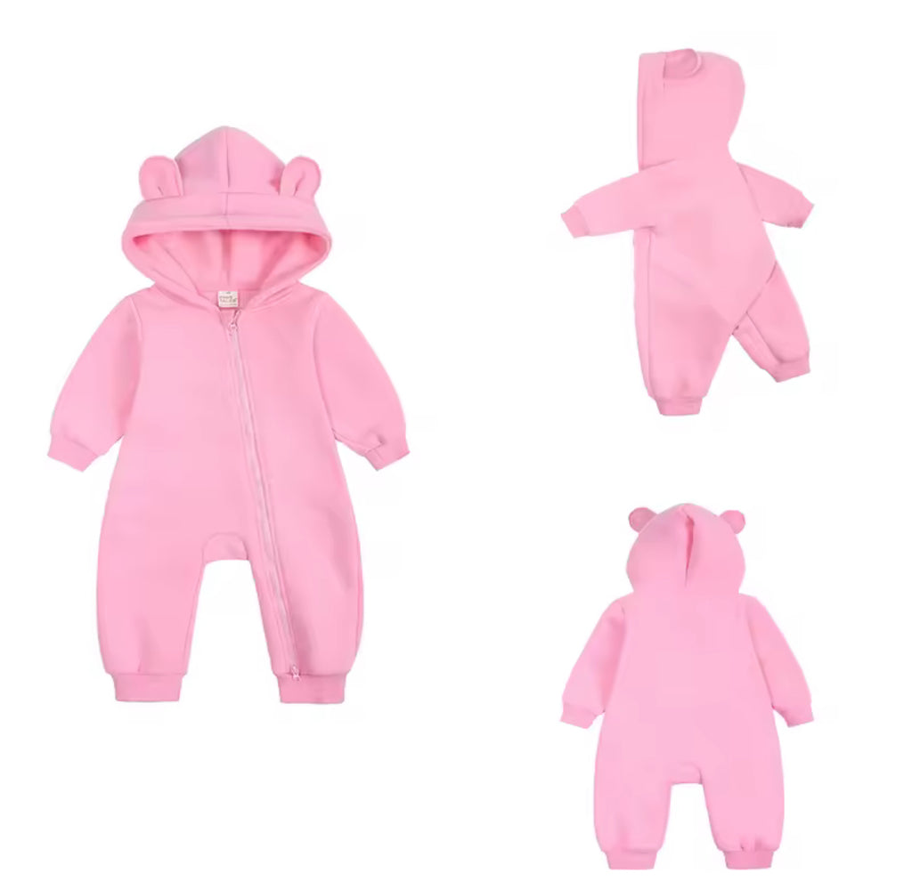 Personalised baby hooded bear onesie