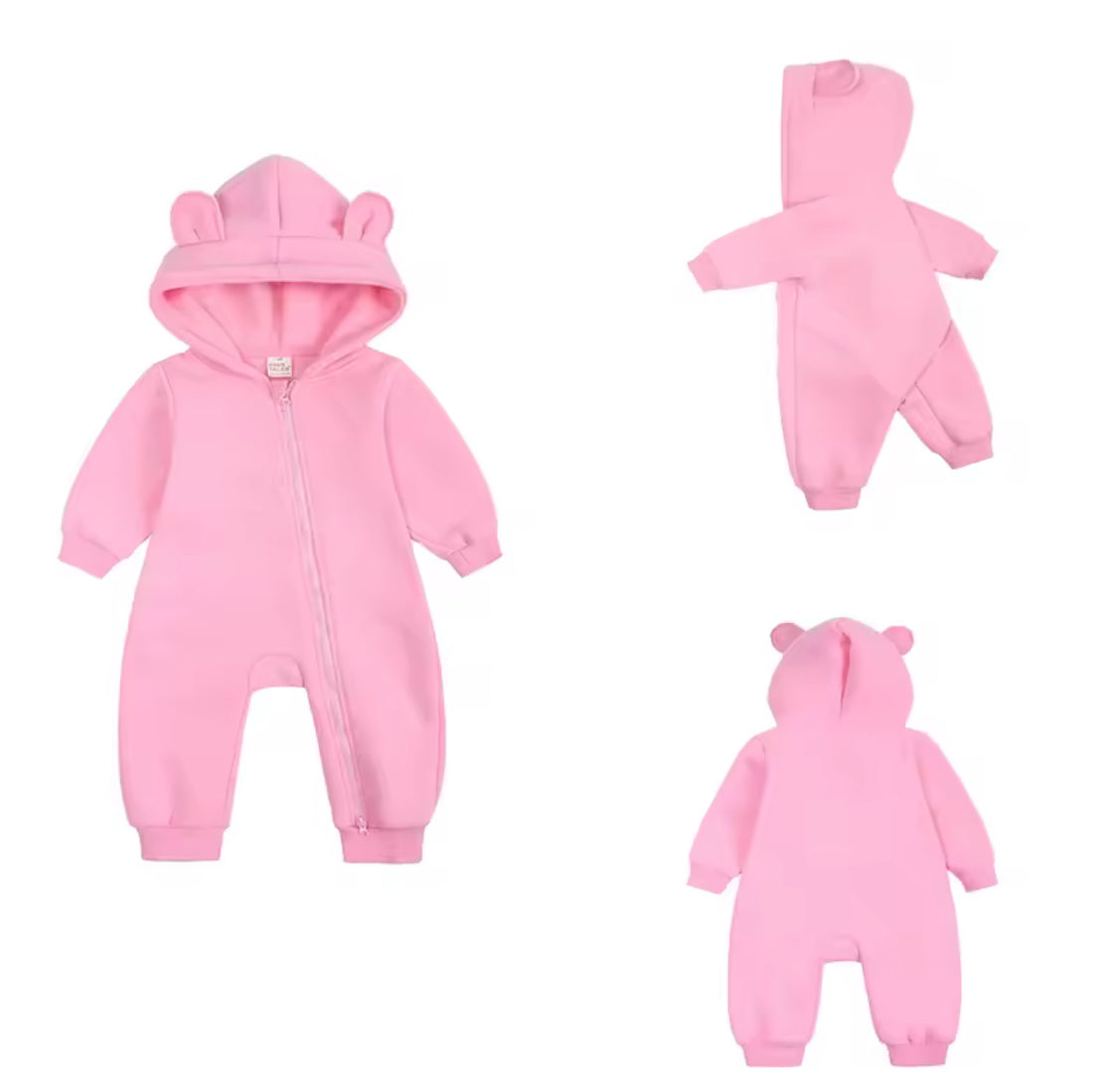 Personalised baby hooded bear onesie
