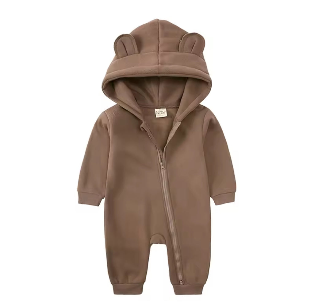 Personalised baby hooded bear onesie