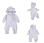 Personalised baby hooded bear onesie