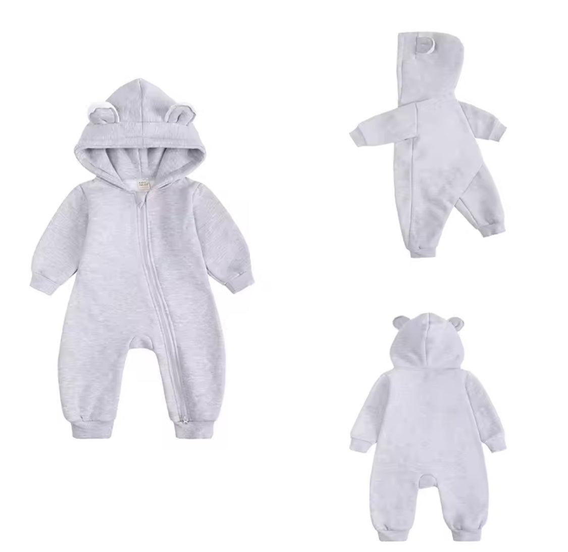 Personalised baby hooded bear onesie