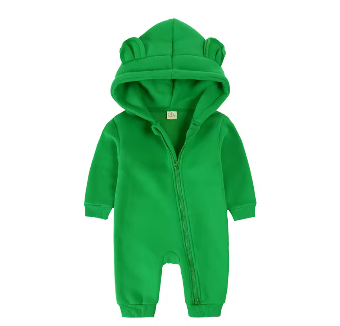 Personalised baby hooded bear onesie