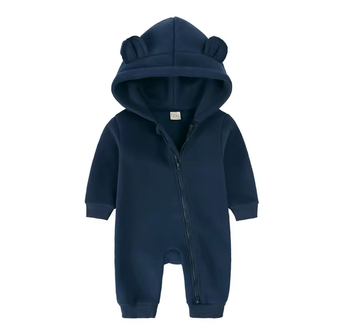 Personalised baby hooded bear onesie