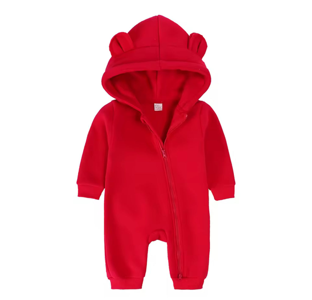 Personalised baby hooded bear onesie