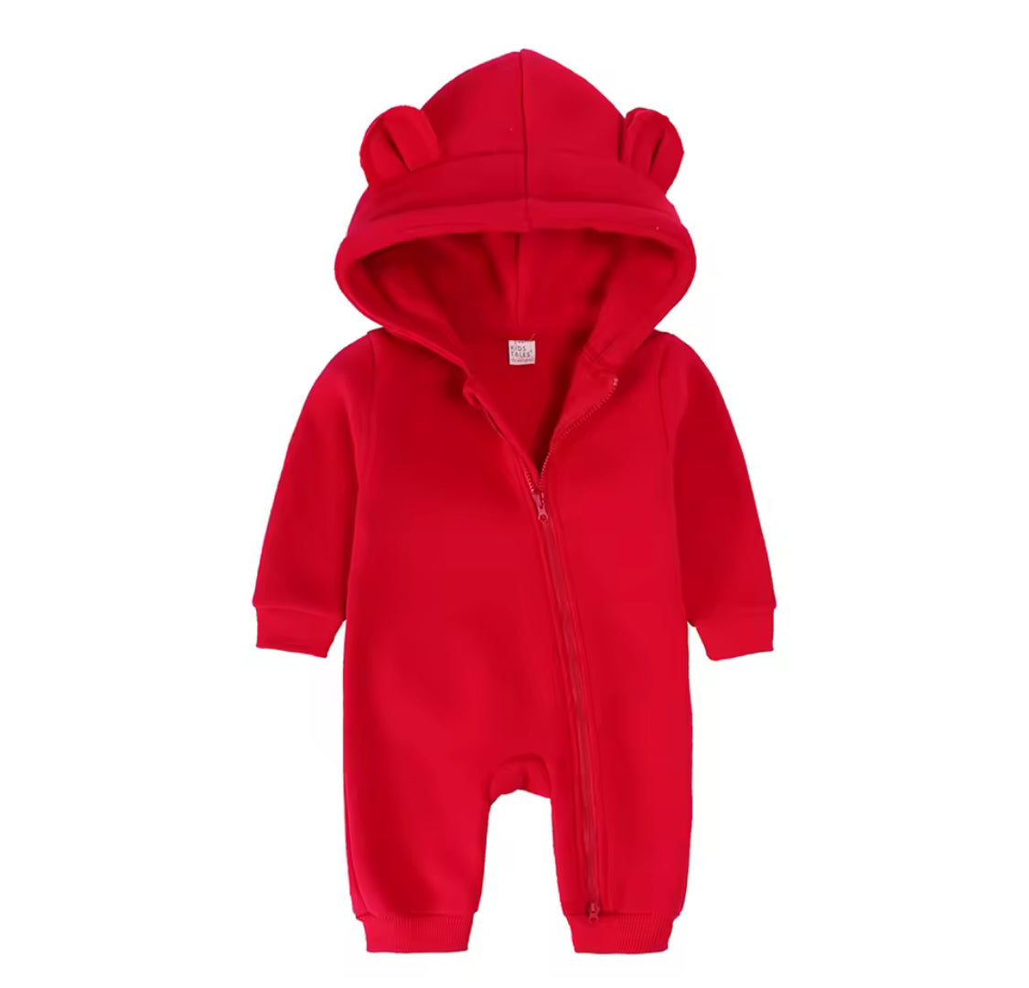 Personalised baby hooded bear onesie