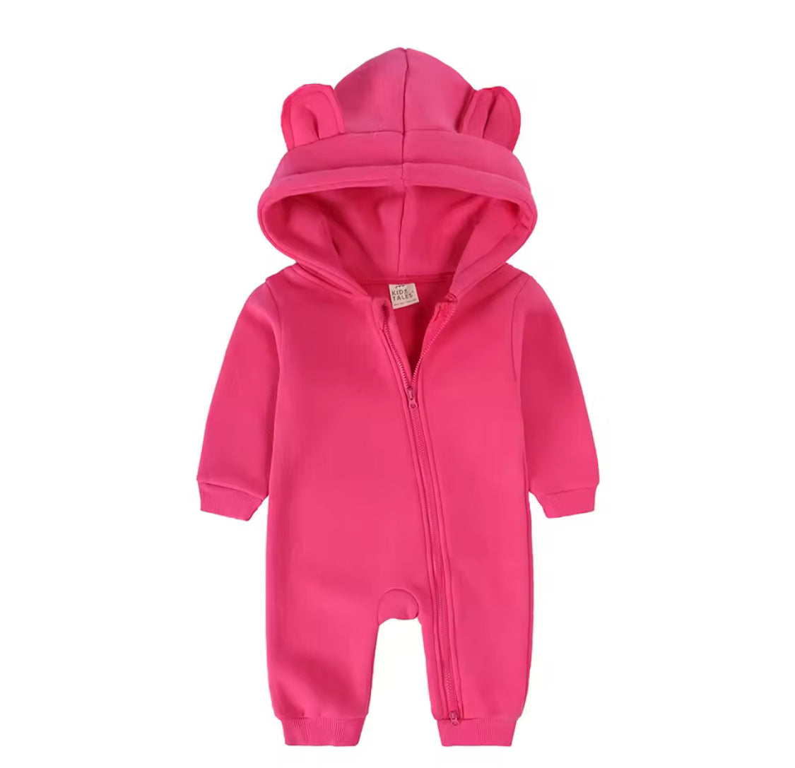 Personalised baby hooded bear onesie