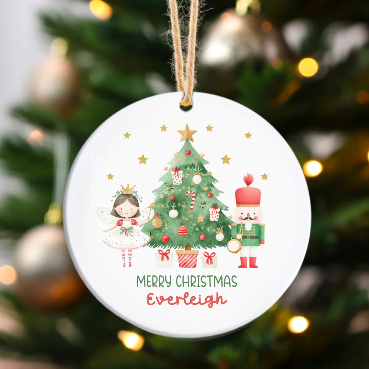 Personalised ceramic ballerina nutcracker bauble