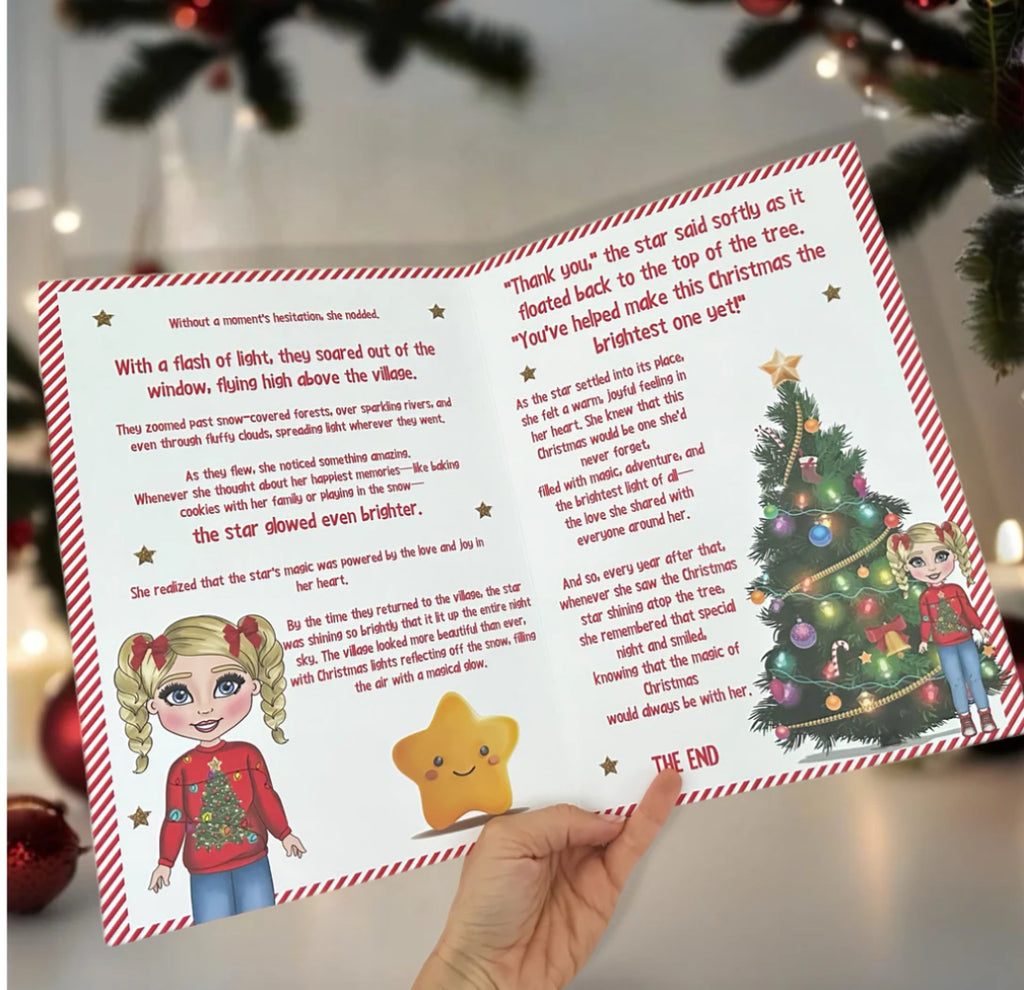 Personalised Christmas story booklet girl version