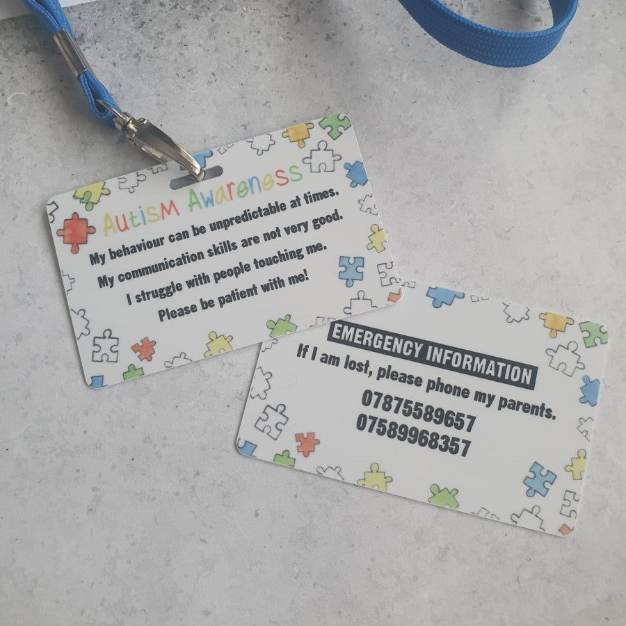 Autism awareness contact lanyard
