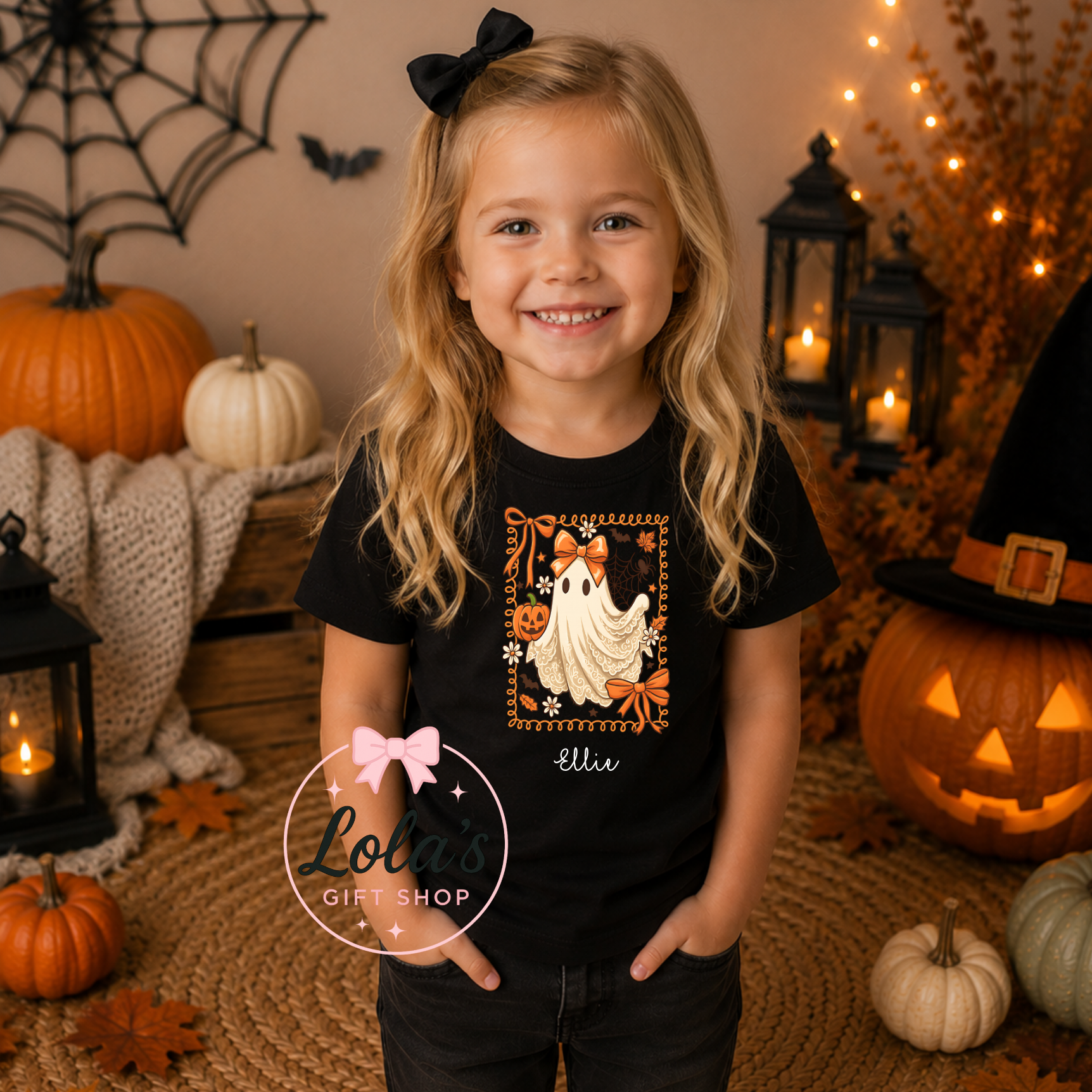 Spooky black personalised tshirt