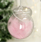 Personalised Memorial Feather Bauble- 3 colours