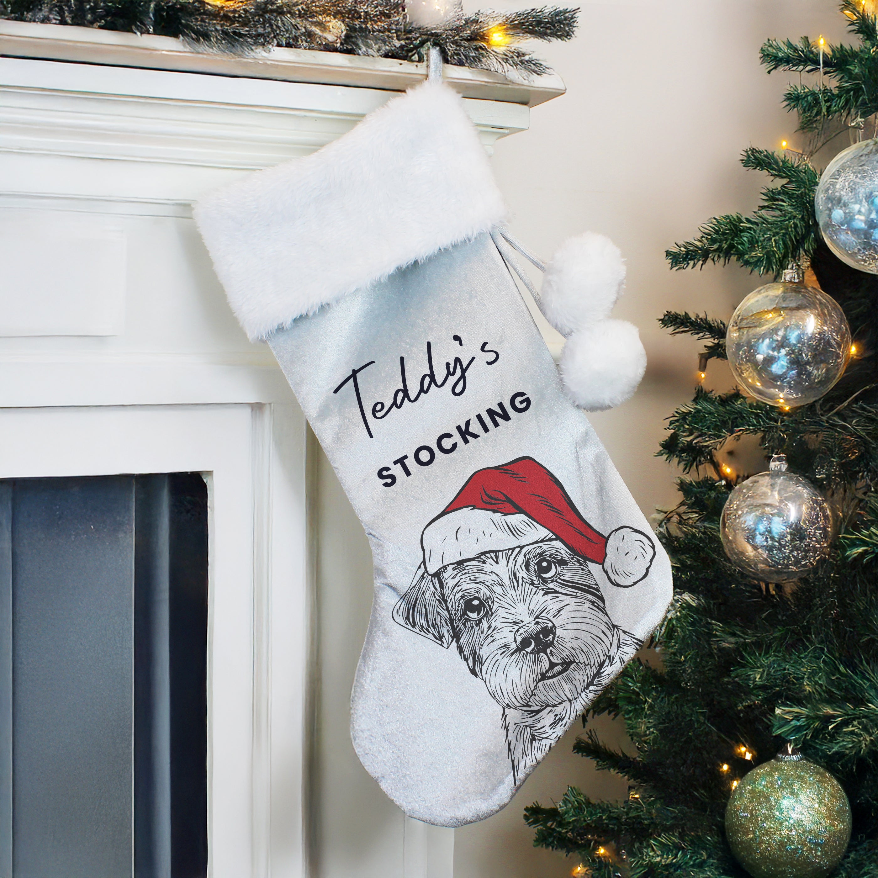 Personalised Dog Breed Christmas Stocking