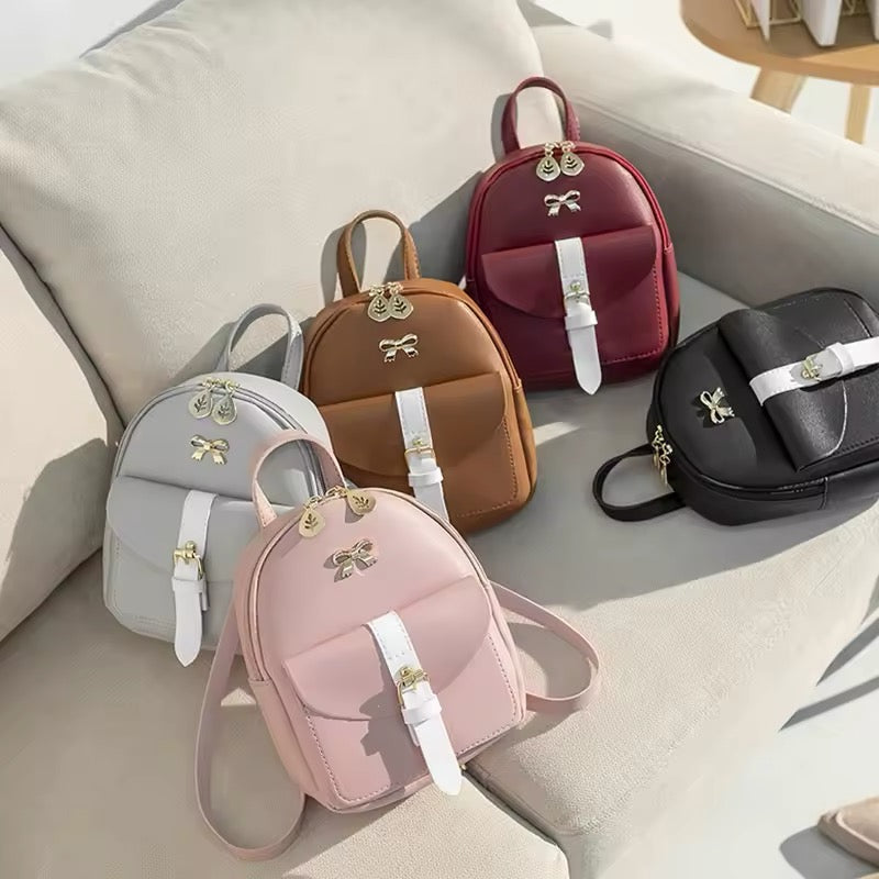 Mini pu leather backpack