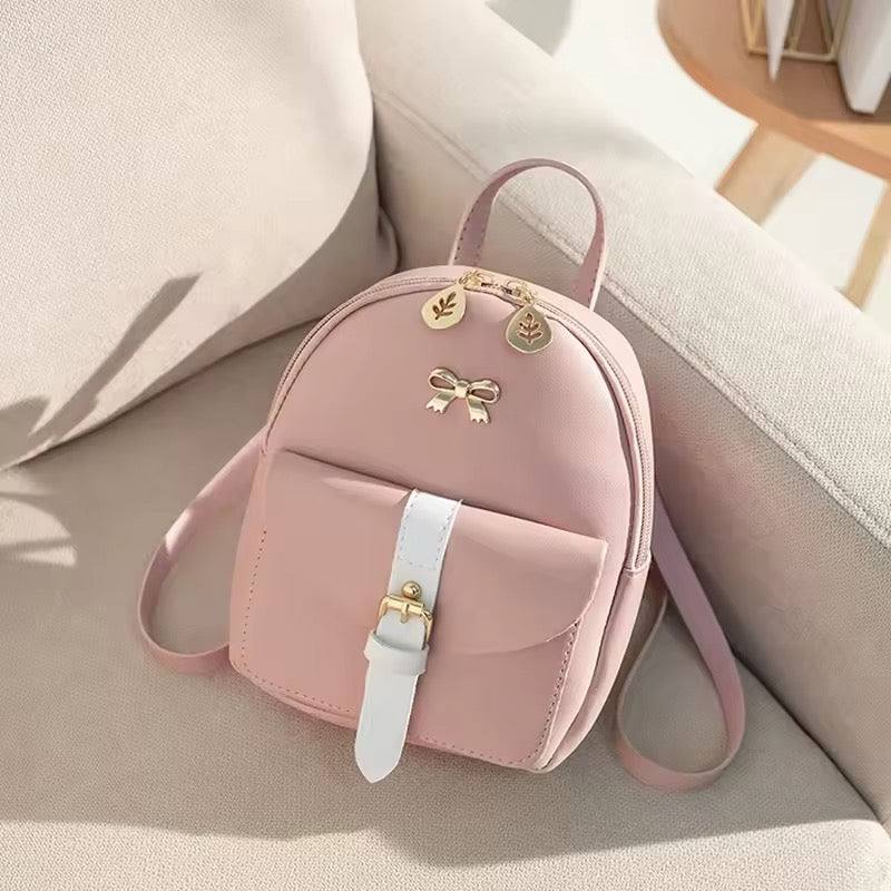 Mini pu leather backpack