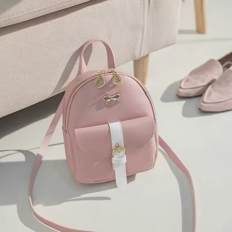 Mini pu leather backpack