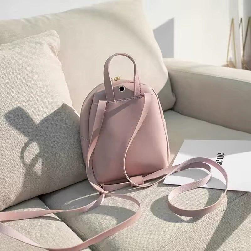 Mini pu leather backpack