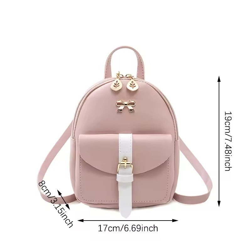 Mini pu leather backpack