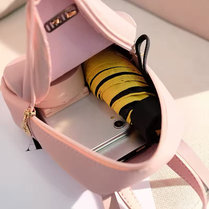 Mini pu leather backpack
