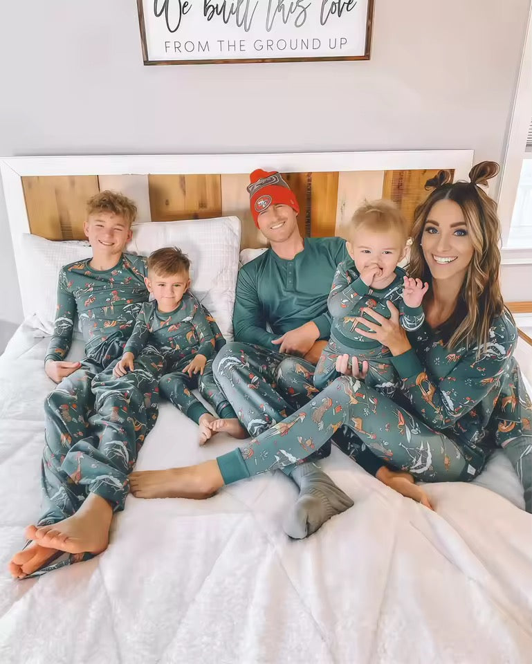 Christmas animal print family pyjamas