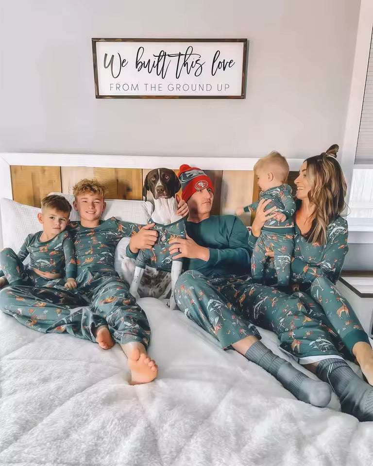 Christmas animal print family pyjamas