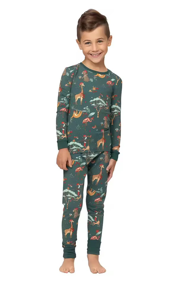 Christmas animal print family pyjamas