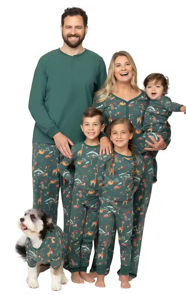 Christmas animal print family pyjamas