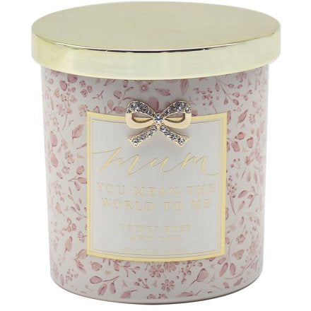 YOU MEAN THE WORLD TO ME MUM CANDLE, 10CM